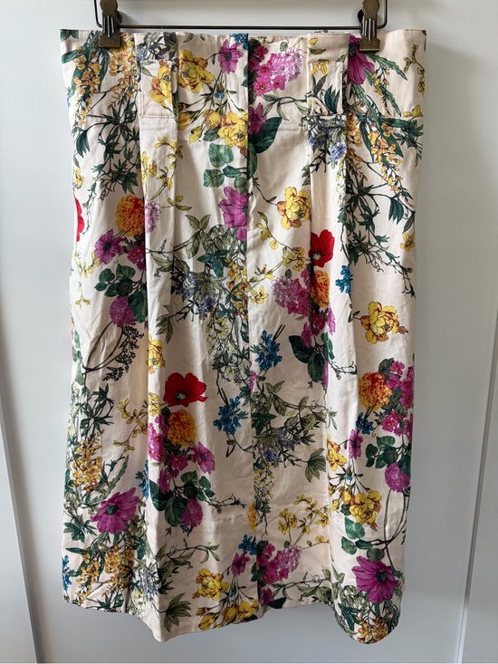Carolina Belle Dresses & Skirts - Carolina Belle Cream Midi Skirt with Multicolor Floral Print
